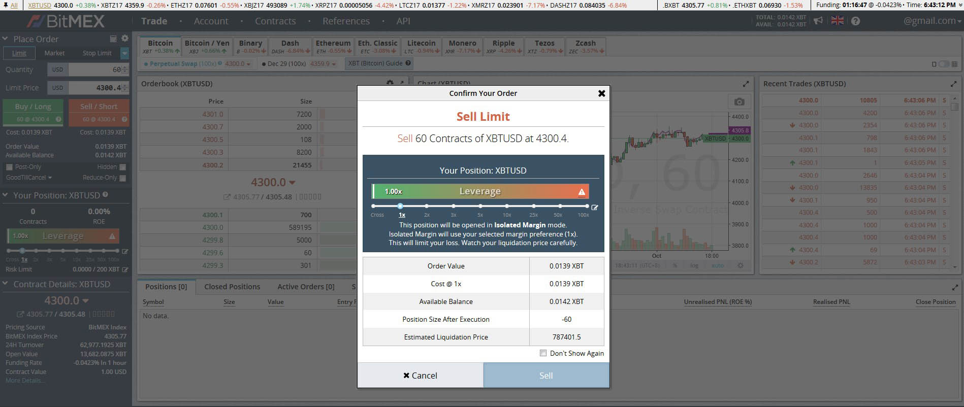 BitMEX Confirm Short