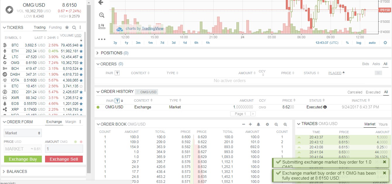 OmiseGO Market Order Complete
